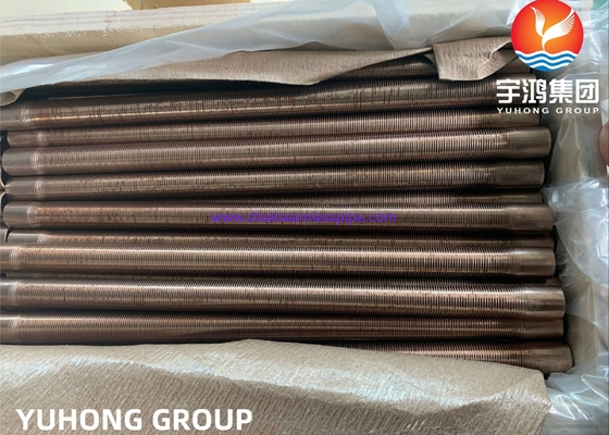 ASME SB111 C70600 Tubo de aleta baja extrudido Tubo de intercambiador de calor CuNi 90/10