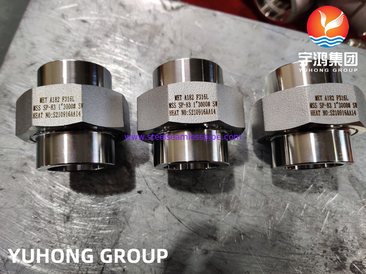 ASTM A182 F316L M33 SP-83 B16.11 B1.20.1 Rosca forjada de acero inoxidable SW de alta presión Conexión de tubería forjada de unión NPT