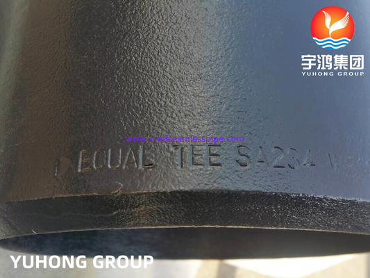 ASTM A234 WP11 Tee igualitario, encaje de soldadura con extremo de acero al carbono, pintura negra y superficie a prueba de óxido