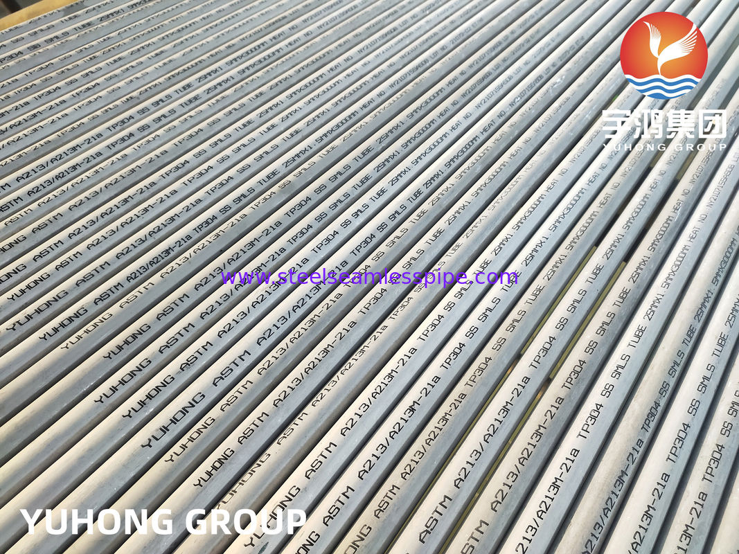ASTM A213 TP304 Tubo sin costuras de acero inoxidable encurtido y recocido para intercambiadores de calor y calderas