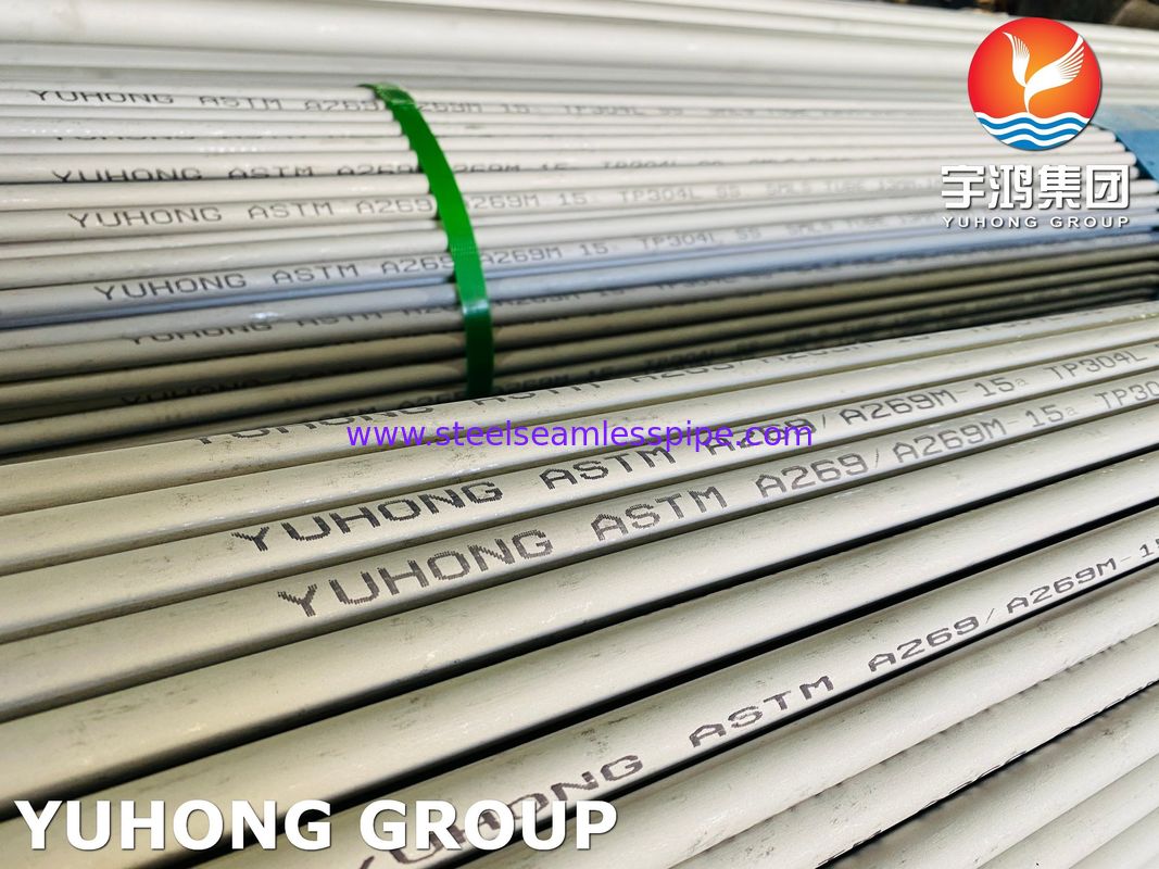 ASTM A269 TP304L Tubo sin costura de acero inoxidable encurtido recocido para intercambiador de calor con prueba PMI