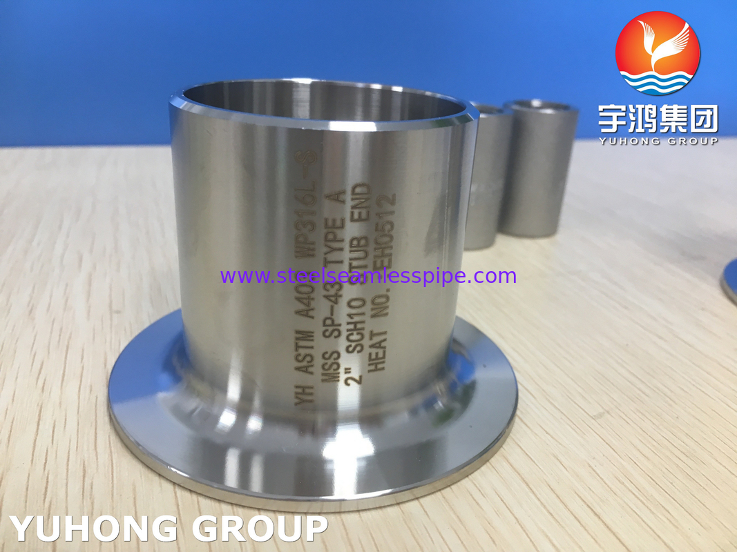 ASTM A403 WP316L-S Stub End MECANOGRAFÍAN a producto petroquímico del gas de aceite de BW el gas natural