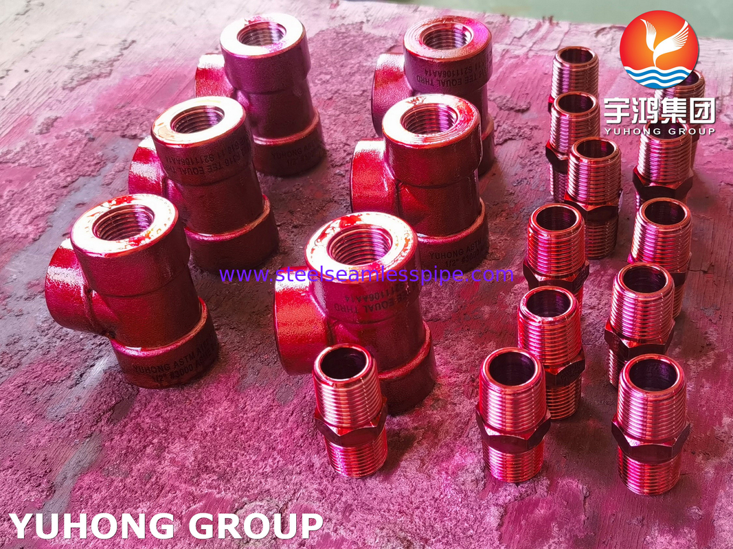 CODO forjado de acero inoxidable de la camiseta del interruptor de las colocaciones 3000# 6000# ASME B16.11 NPT