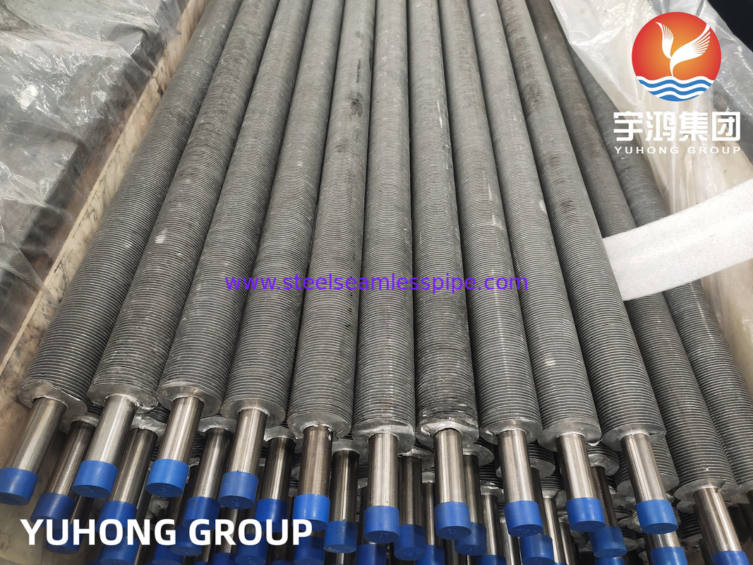 Tubo extrudido de aleta de acero inoxidable Tubo de aleta ASME SA249 TP304 Aluminio1060 Radiador intercambiador de calor Refrigerador de aire Aplicación