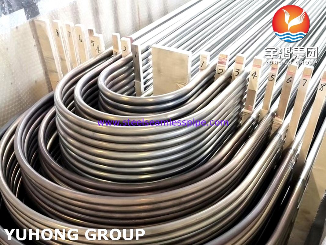 Tubo de acero inoxidable sin costura ASTM A213 / ASME SA213 TP321 / TP321H / TP347H para caldera en U