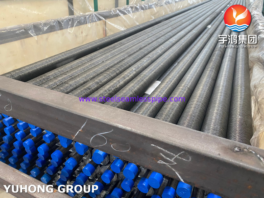 Tubos con aletas de acero al carbono de grado A1 Asme Sa210 con aletas de aluminio de tipo G incorporadas