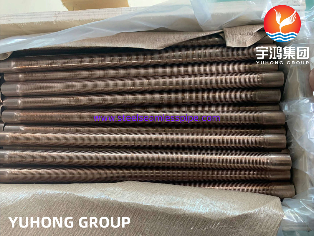 Tubo Aleteado Bajo de Aleación Cobre Níquel ASME SB111 UNS C70600 CuNi 90/10 Para Intercambiador de Calor de Carcasa y Tubos