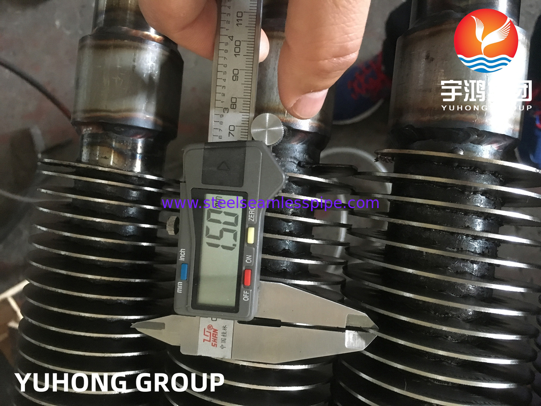 Tubo con aletas HFW: tubo base ASTM A213 + AISI 410 ((11Cr) aletas HFW para precalentador de gases de combustión H2S