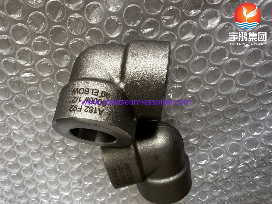 A182 F53 F92 1/2&quot; #3000 90° Socket Elbow Soldado ASME B16.11 Para plantas de energía