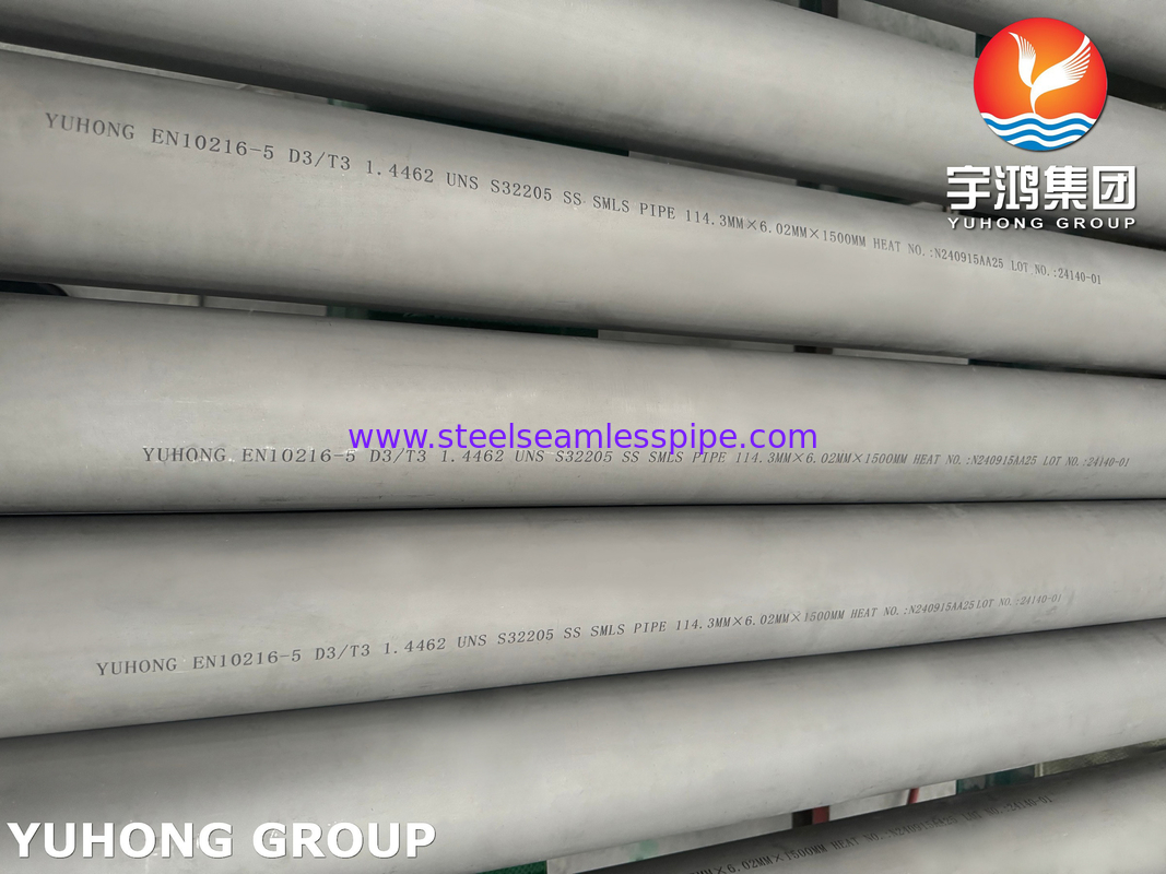 EN 10216-5 1.4462 / UNS S32205 SAF Duplex 2205 Tubo sin costuras de acero inoxidable