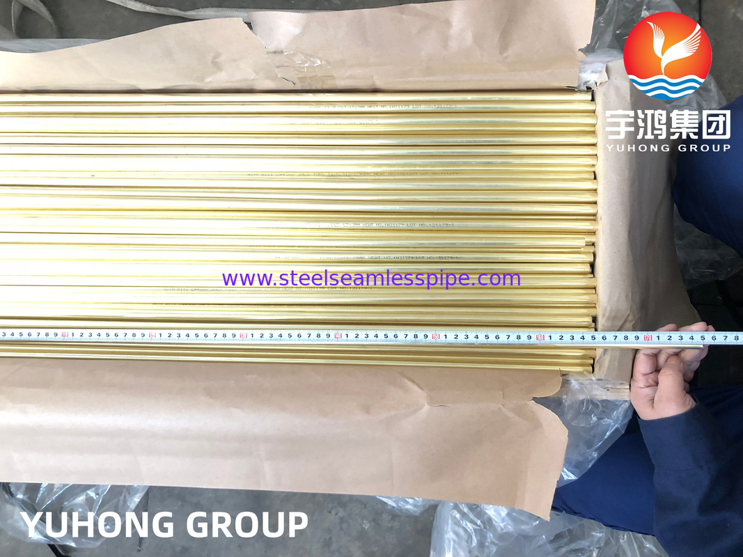 Tubo sin costura de aleación de cobre Tubo de latón de almirantazgo B111 C44300 C70600 C71500 C12200 Refrigeración, enfriador de aire, generación de energía, aplicación en buques a presión
