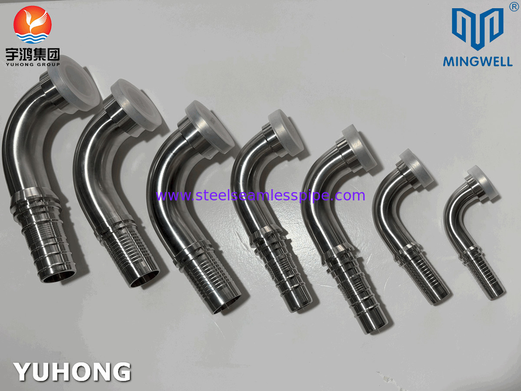 Fitting de manguera de acero inoxidable de 90° SAE Flange SS316L para aplicaciones de conexión de tubos de manguera