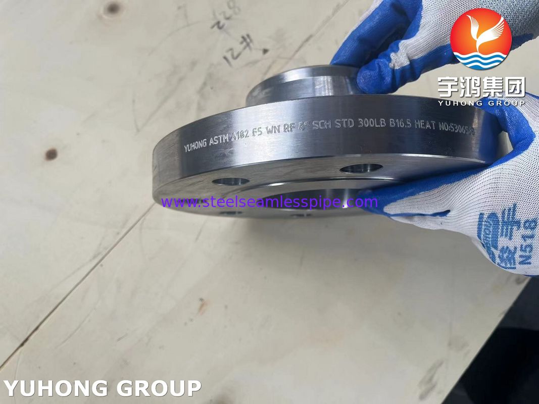 Brida de acero de aleación ASTM A182 F5, forjada, cuello soldado, cara realzada B16.5