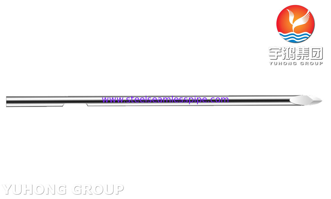 30G de acero inoxidable con ranuras de sangre, bisel tubo de aguja de punta sólida para recolección de sangre, ISO9626