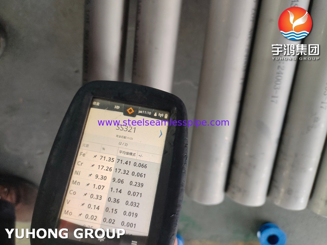 ASTM A312 TP321 Tubo sin costura de acero inoxidable encurtido y recocido para la industria del petróleo y el gas y la industria química