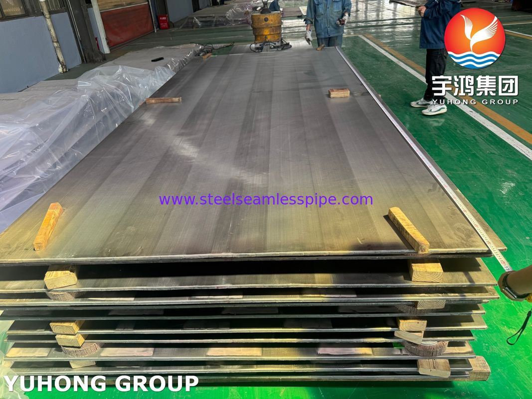 Placa revestida con explosivos ASME SA516 Gr.70 Acero al carbono, revestimiento ASME SB127 Monel 400