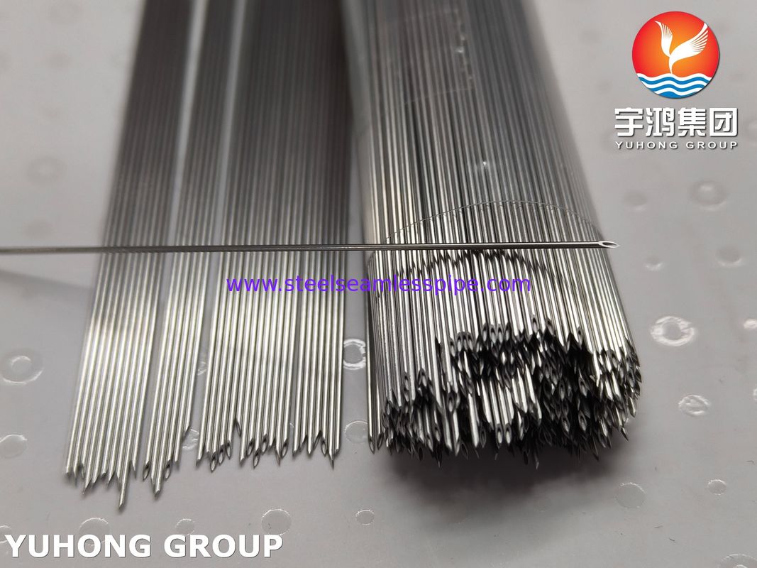 Tubo de aguja de permanencia intravenosa de acero inoxidable de grado médico SUS304, punta con corte posterior