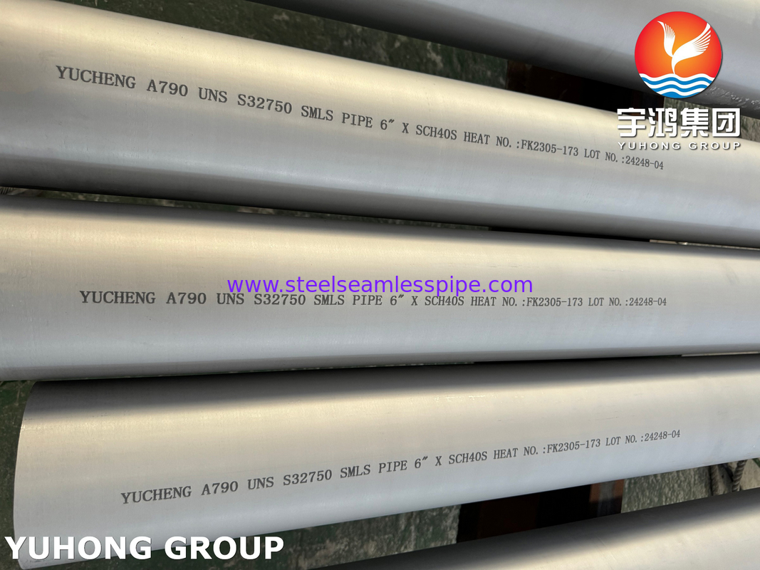 ASTM A790 S32750 Tubo sin costuras de acero inoxidable dúplex para tuberías y centrales eléctricas