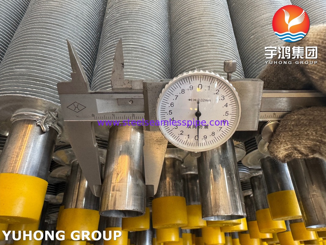 Tubo de acero inoxidable EN10217-7 1.4301 con aletas de aluminio para tubos con aletas extruidas para HVAC&R