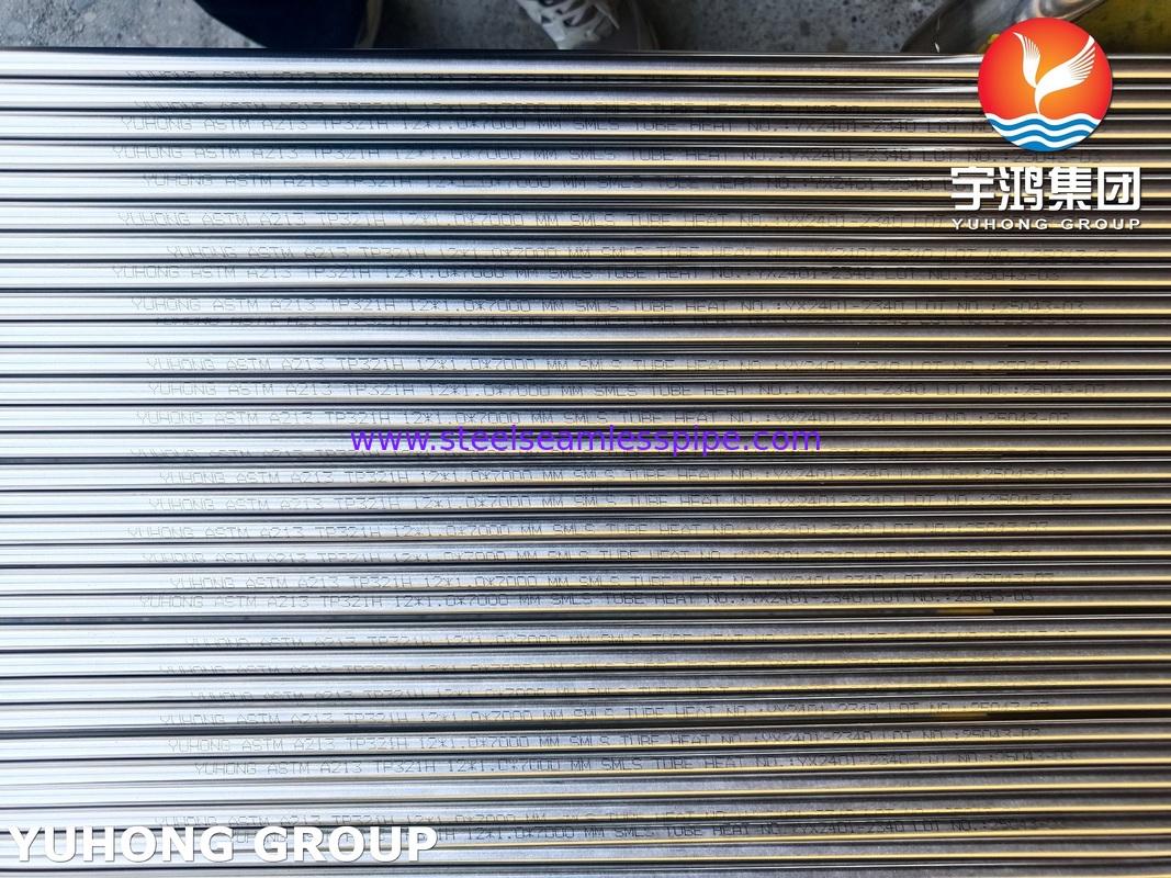 Tubo sin costura de acero inoxidable ASTM A213 TP312H, superficie recocida brillante para intercambiador de calor