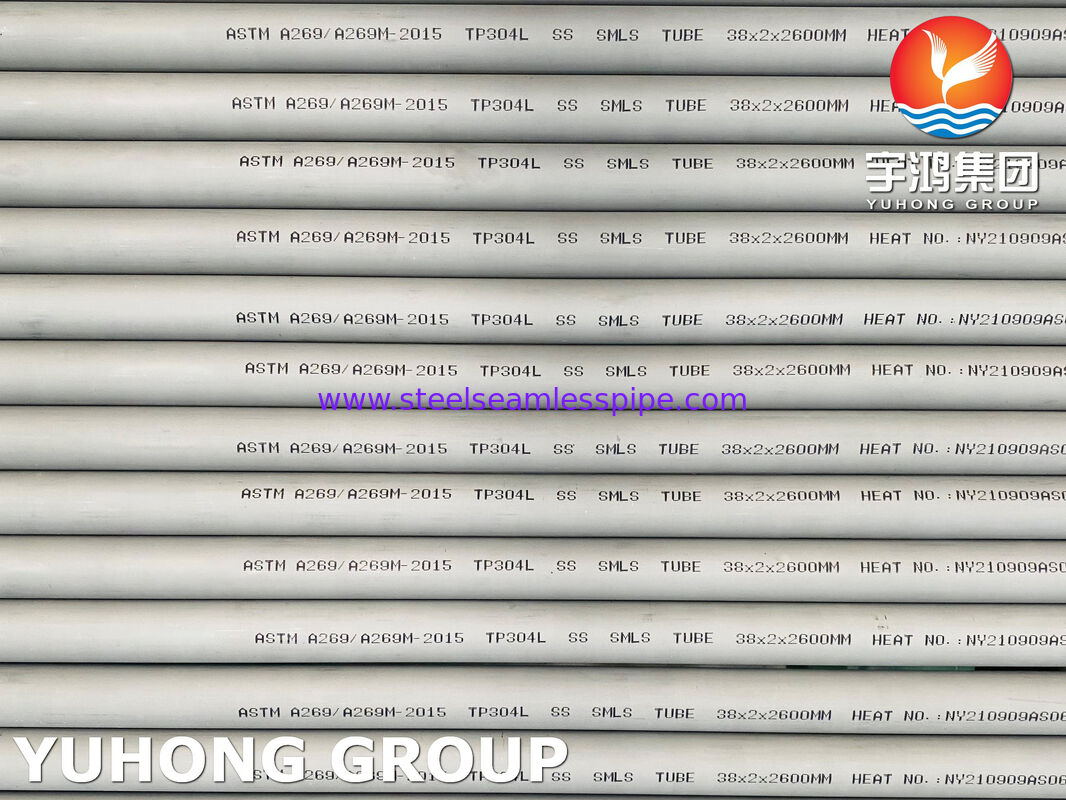 Tubo de acero inoxidable sin costura ASTM A269 TP304L / 03Х18Н11 para el servicio corrosivo