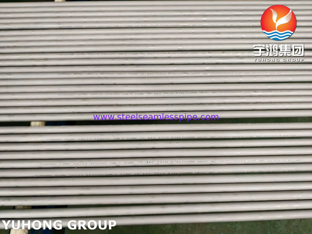 Tubo sin costura de acero inoxidable austenítico ASTM A213 TP310S, resistente a altas temperaturas y a la corrosión para calderas y hornos