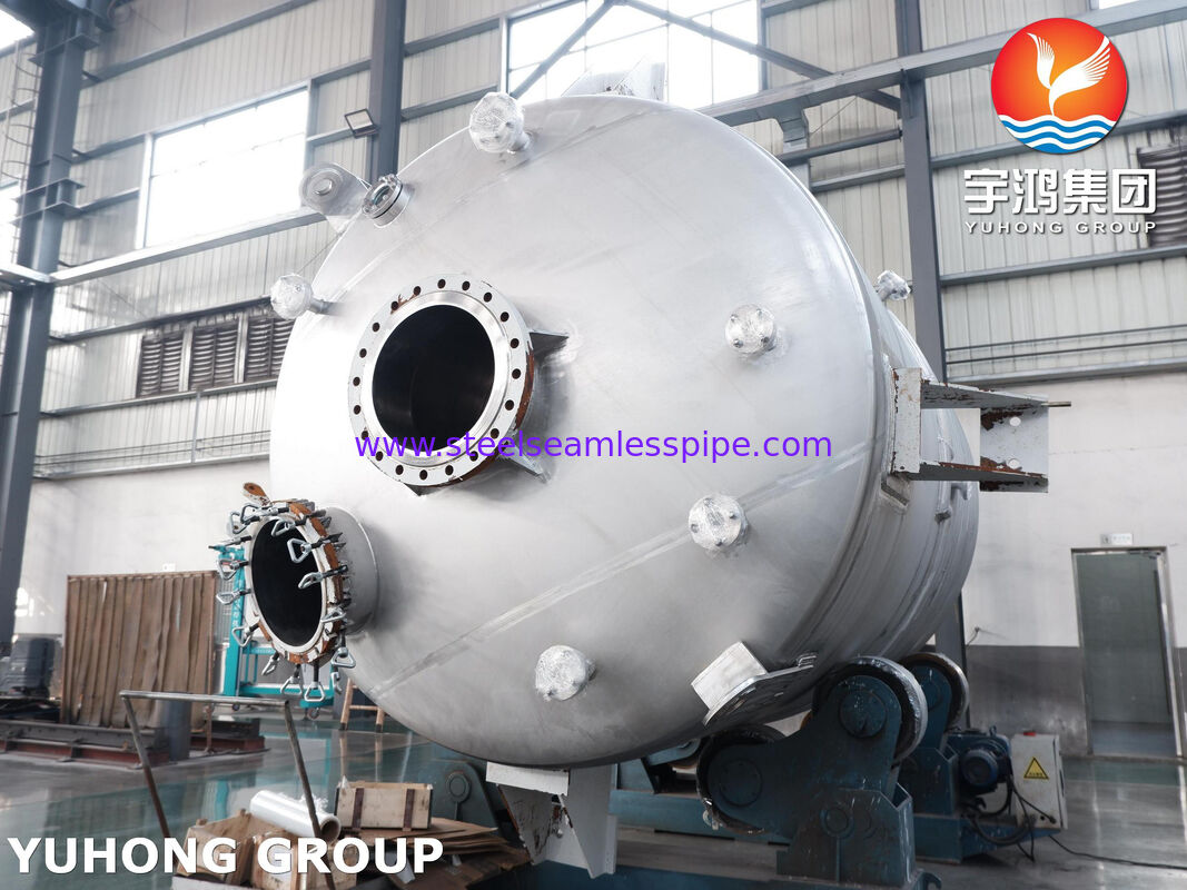 Recipiente de reactor encamisado certificado con el sello ASME U en acero al carbono SA516 Gr.70 con agitador para mezcla