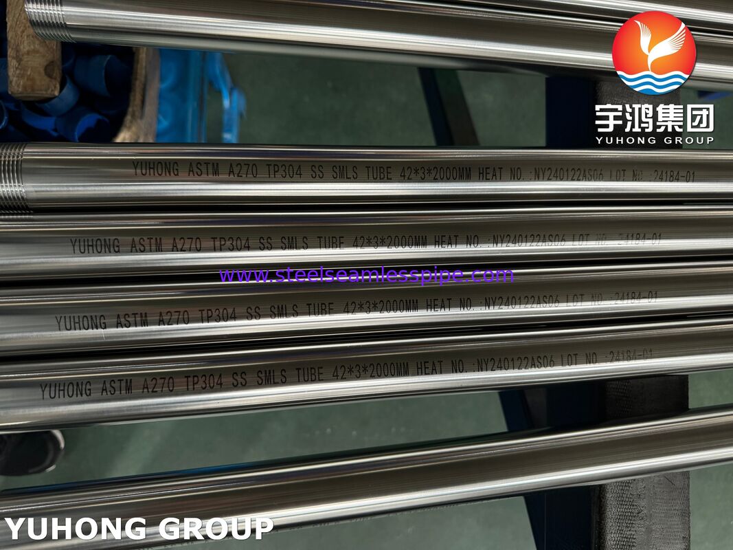 ASTM A270 TP304 3A tubo sanitario de acero inoxidable para plantas de bebidas, extremo de hilo NPT