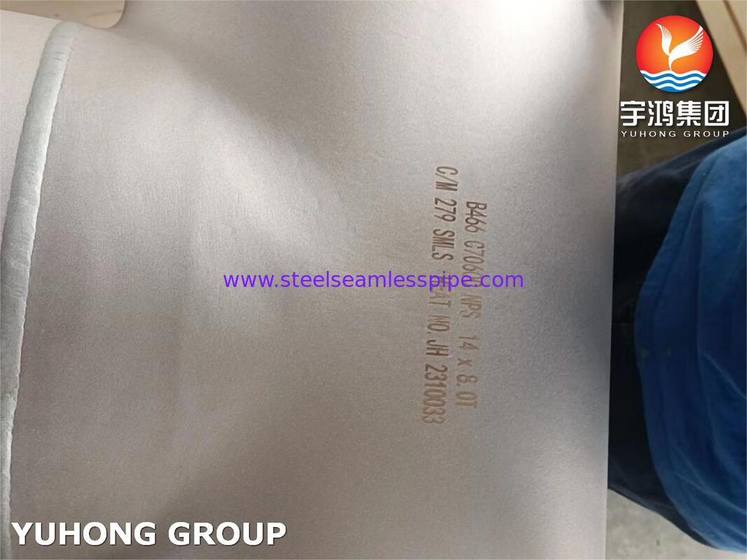 ASTM B466 C70600 Accesorios de cobre-níquel 90-10 - Aleación forjada sin costuras para sistemas de tuberías de servicio corrosivas marinas