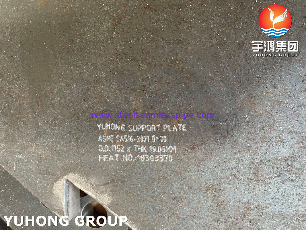 Placa de apoyo ASME SA516 GR 70 para intercambiador de calor