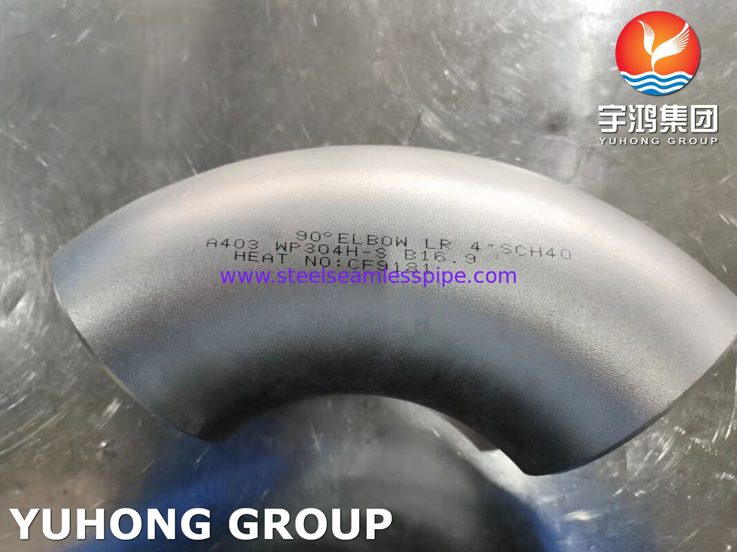 Codo de conexión ASTM A403 WP304H-S para campo industrial, accesorio de tubería de acero inoxidable