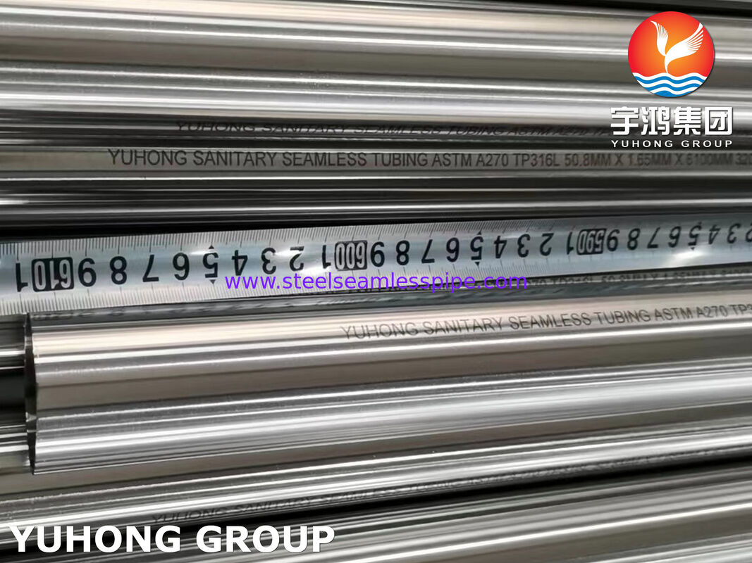 Tubo Sanitario ASTM A270 TP316L Acero Inoxidable Tubo Brillante Recocido Sin Costura Para la Industria Cervecera