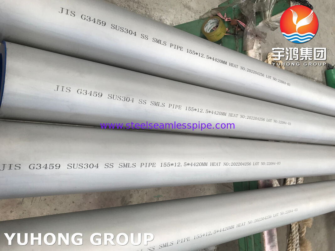 TUBO SEAMLESS DE ACERO INOXIDABLE JIS G3459 SUS304 BARRA HUECA PARA SERVICIO GENERAL CORROSIVO