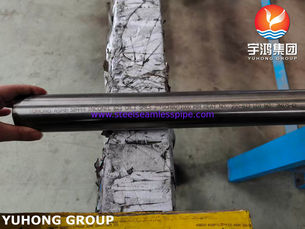Tubo de aleación de níquel ASME SB444 Inconel 625 GR.1 2" inconsútil caldera *SCH80*1000MM y recipiente a presión
