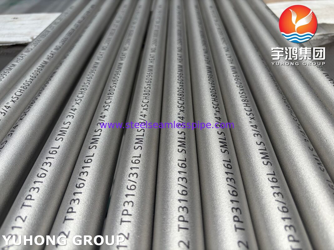 Tubería de acero inoxidable sin costura ASTM A312 TP316/316L para aplicaciones químicas e industriales