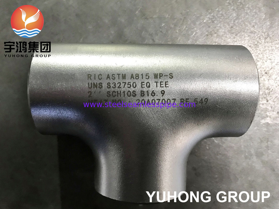Tubo de acero inoxidable dúplex super S32750 ASTM A815 con capacidad de servicio para cloruros, accesorio de soldadura a tope