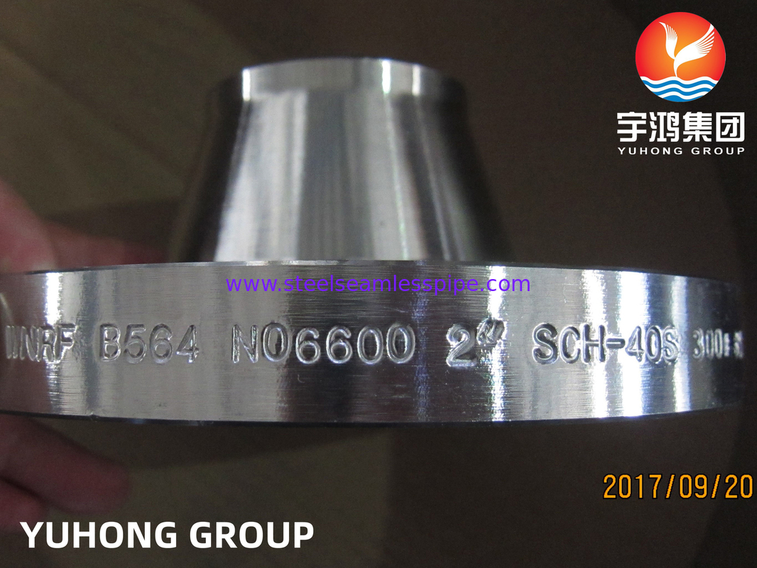 ASTM B564 Inconel 600 / UNS N06600 Flange de cuello de soldadura forjado de aleación de níquel de acero