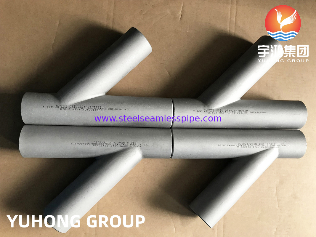 Acero dúplex ASTM A815 S31803, en forma de Y, con ajuste de tubo B16.9