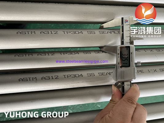Tubo sin costura de acero inoxidable ASTM A312 TP304, uso de petróleo y gas