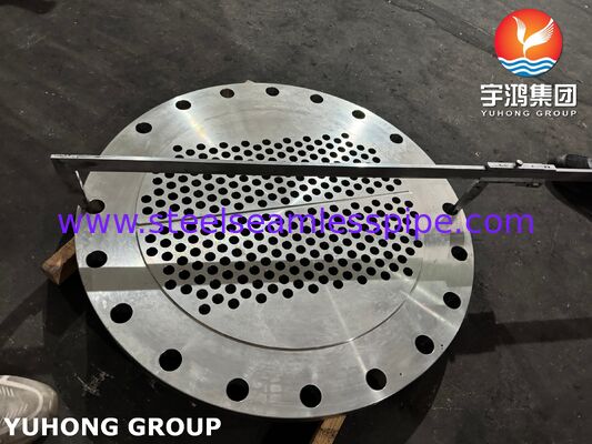ASME SA240 304 Hoja de tubo de acero inoxidable con agujeros perforados CNC de precisión para el núcleo del intercambiador de calor, conforme con las normas TEMA