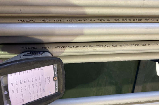 Tubo sin soldadura de acero inoxidable de ASME SA312 TP316L