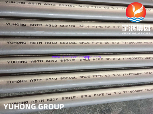 Tubo sin soldadura de acero inoxidable de ASME SA312 TP316L