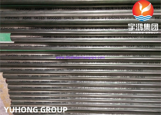 Tubo de intercambiador de calor ASME SB163 / SB167 UNS N06600 N06601 Tubo sin costuras de aleación de níquel