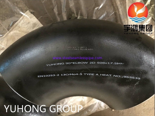 Tipo-UNo instalación de EN10253-2 13CRMO4-5 de tuberías de acero de la soldadura de extremo de la pintura del negro del codo de 90 grados de carbono