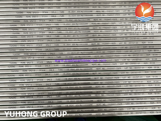 Grueso de pared inconsútil de Minimun de los tubos del cambiador de calor de ASTM A213 A213M ASME SA213 TP304 SS